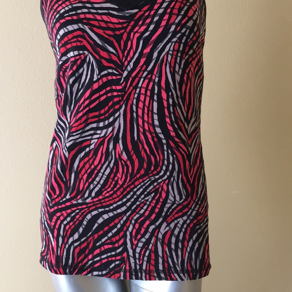 LUCY | Zebra Print Tank Top With Built In Shelf Bra - Picture 4 of 11